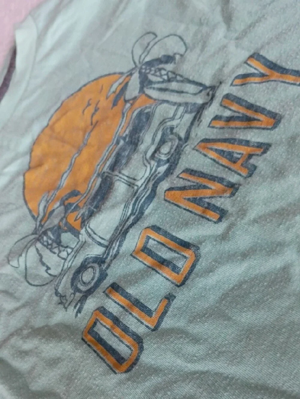 Old Navy Kids Seafoam Graphic Tee with Orange Sunset
